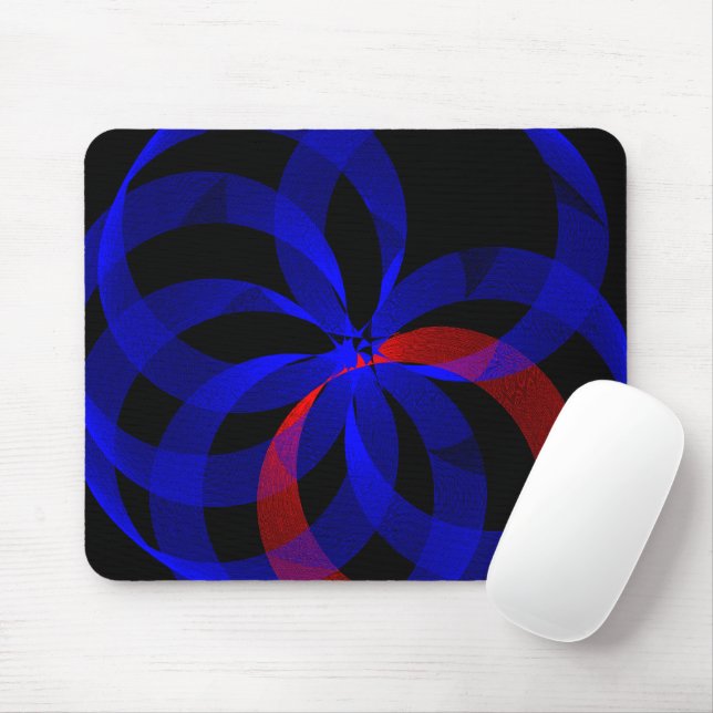 Rote drehende Akzent-Geometrie-Mauspad Mousepad (Mit Mouse)
