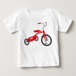Rote Dreiradgrafik Baby T-shirt