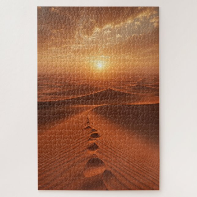 Rote Düne Horizont – Sonnenbeschienener Wüstenpfad Puzzle (Vertikal)