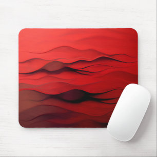 Rote Dünen – Minimalistische Abstrakte Wellenkunst Mousepad