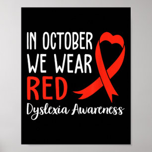 Rote Dyslexie Bewusstsein Monat Dyslexie 1 Poster