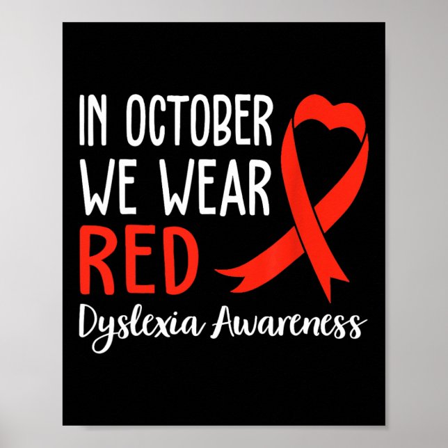 Rote Dyslexie Bewusstsein Monat Dyslexie 1 Poster (Vorne)