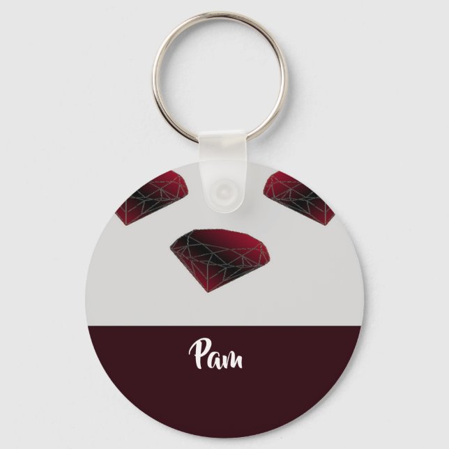 Rote Edelsteine aus individuelle Name Schlüsselanhänger (Vorderseite)