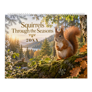 Rote Eichhörnchen durch die Jahreszeiten Kalender