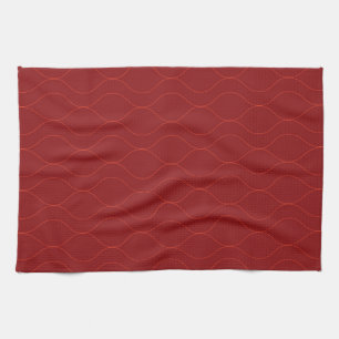 Rote, einfache, elegante, coole Wave Abstraktion A Geschirrtuch