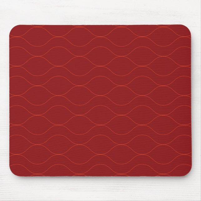 Rote, einfache, elegante, coole Wave Abstraktion A Mousepad (Vorne)