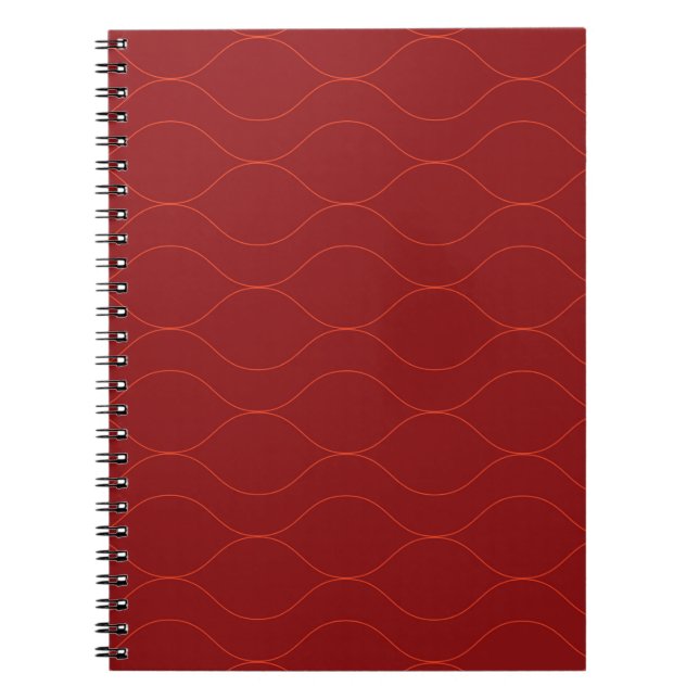 Rote, einfache, elegante, coole Wave Abstraktion A Notizblock (Vorderseite)
