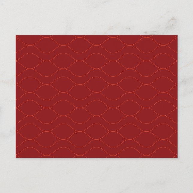 Rote, einfache, elegante, coole Wave Abstraktion A Postkarte (Vorderseite)
