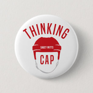 Rote Eishockeyhelm-Denkkappe Flair-Button Button