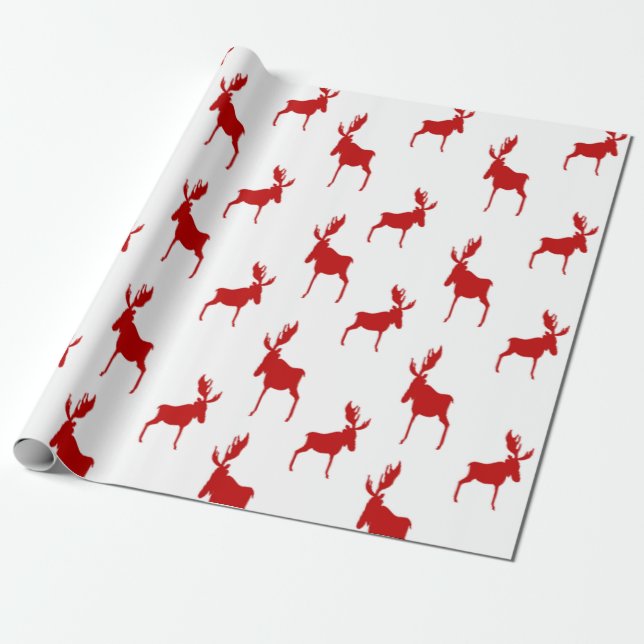Rote Elche Geschenkpapier (Ungerollt)