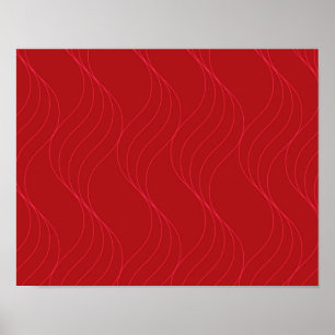 Rote, elegante, schlichte, moderne coole Darstellu Poster