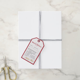 Rote elegante spezielle Lieferung von Geschenkanhänger