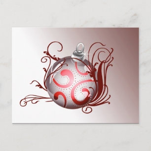 rote elegante Weihnachts-Grußkarten Feiertagspostkarte
