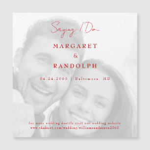 Rote Eleganz Hochzeitsfoto Save-the-Date Magnet