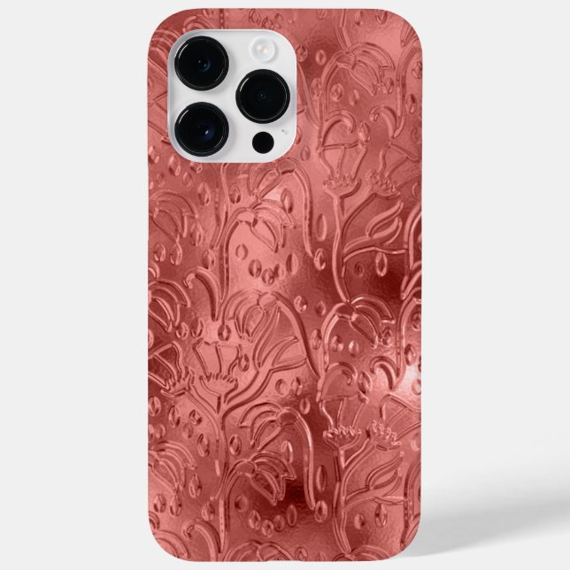 ROTE EMBOSSED METALLIC SEHEN ORNAMATION AUS Case-Mate iPhone HÜLLE (Rückseite)