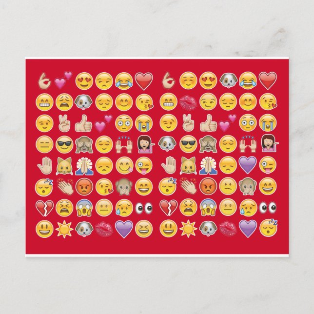 rote Emoji Postkarte (Vorderseite)