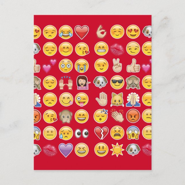 rote Emoji Postkarte (Vorderseite)