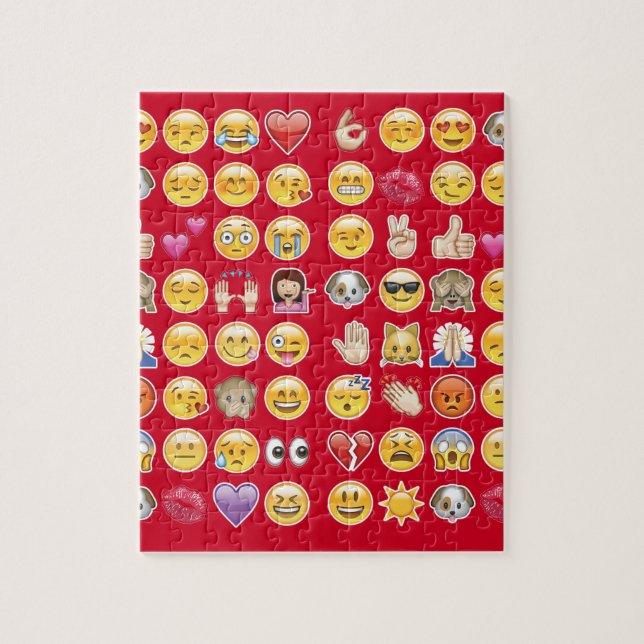 rote Emoji Puzzle (Vertikal)