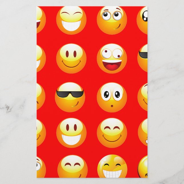 rote Emojis Briefpapier (Vorderseite)