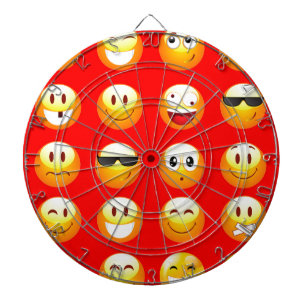 rote Emojis Dartscheibe