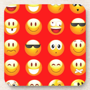 rote Emojis Getränkeuntersetzer