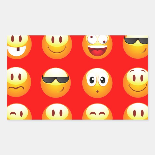 rote Emojis Rechteckiger Aufkleber (Vorderseite)
