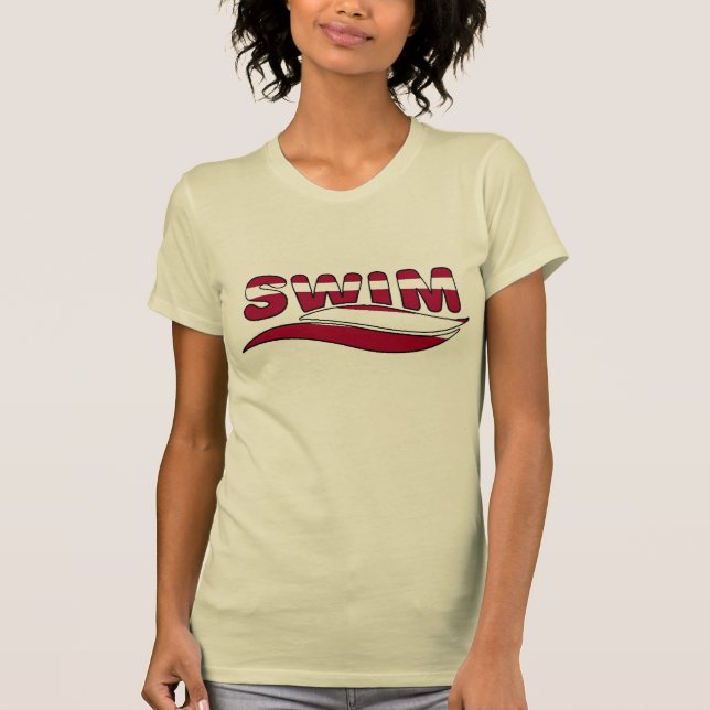 Rote Entwurfs-Damenswim-T - Shirts (Vorderseite)