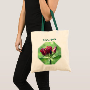 Rote Enzian-Blume Personalisiert Tragetasche