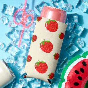 Rote Erdbeere auf Rosa Selters Dosenkühler