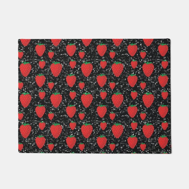 Rote Erdbeere Frucht Lovers Süße Berries Elegant Fußmatte (Vorderseite)