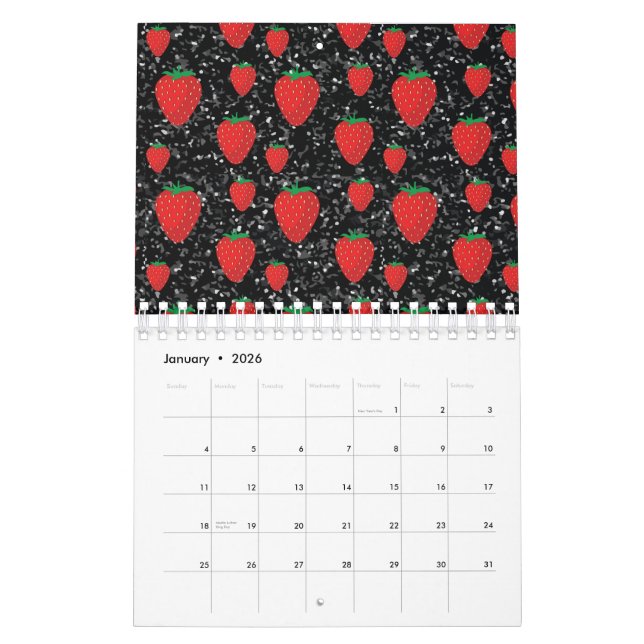 Rote Erdbeere Frucht Lovers Süße Berries Elegant Kalender (Jan 2026)