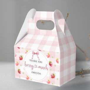 Rote Erdbeere Rosa Karo Danke Sehr Berry Viel Geschenkschachtel