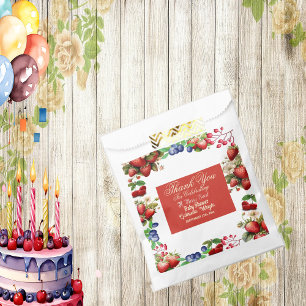 Rote Erdbeeren-Baby-Party Blau Beere Süß und Cut Geschenktütchen