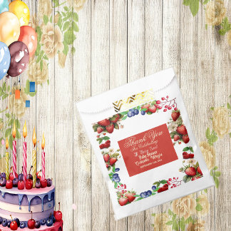 Rote Erdbeeren-Baby-Party | Blau Beere Süß und Cut Geschenktütchen