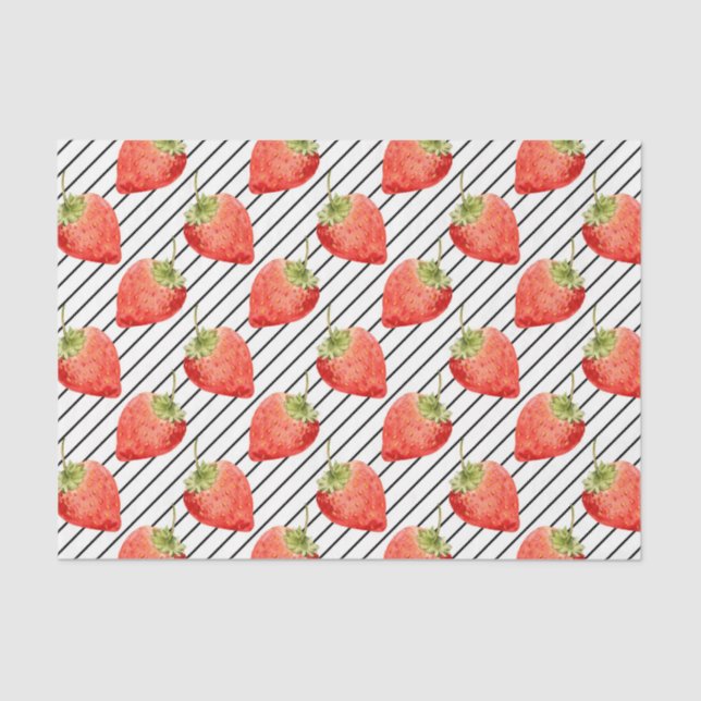 Rote Erdbeeren (Design 49 Red Series) Seidenpapier (Vorderseite)