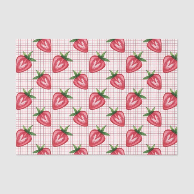 Rote Erdbeeren (Design 9 Red Series) Seidenpapier (Vorderseite)