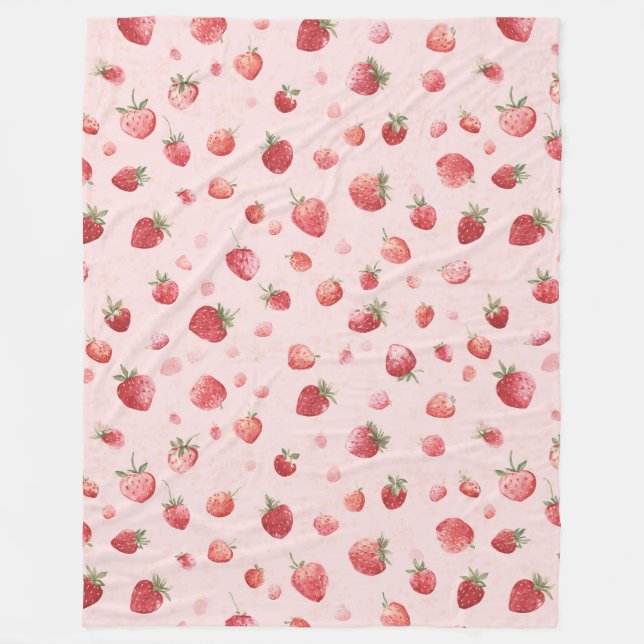 Rote Erdbeeren Fleecedecke (Vorderseite)