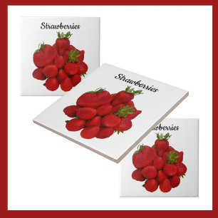 Rote Erdbeeren Fotografisch Fliese