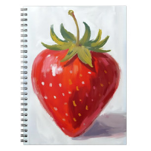 Rote Erdbeeren Frucht Aquarellmalerei Notizblock
