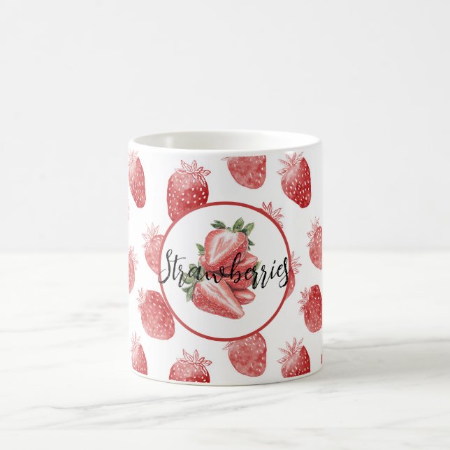 Rote Erdbeeren Frucht   Kaffeetasse (Mittel)