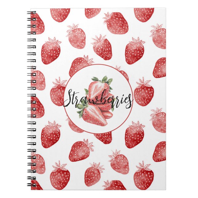 Rote Erdbeeren Frucht   Notizblock (Vorderseite)