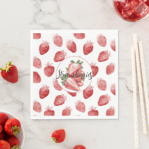 Rote Erdbeeren Frucht Serviette