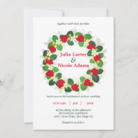 Rote Erdbeeren Früchte Blumen Blätter Hochzeit