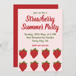 Rote Erdbeeren Früchte Erdbeere Sommer Party Einladung
