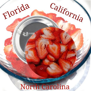 Rote Erdbeeren Herz-Form Scheiben Fotografische Da Button