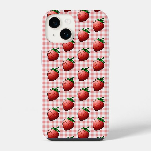 Rote Erdbeeren iPhone Hülle (Rückseite)