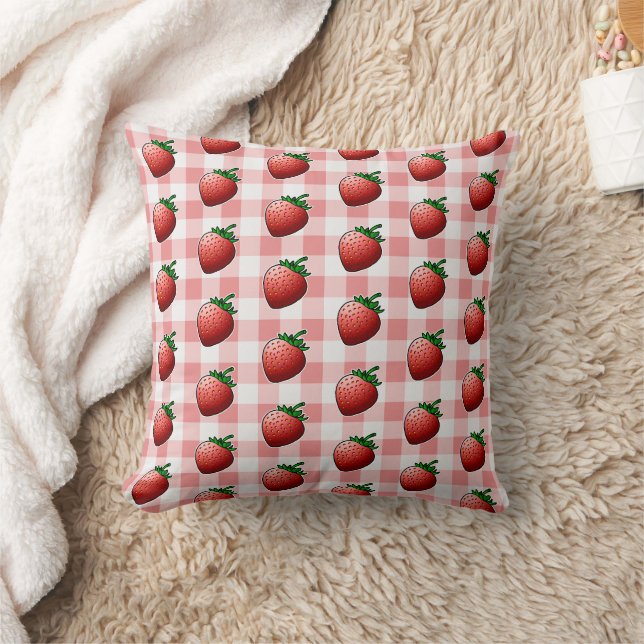 Rote Erdbeeren Kissen (Decke)