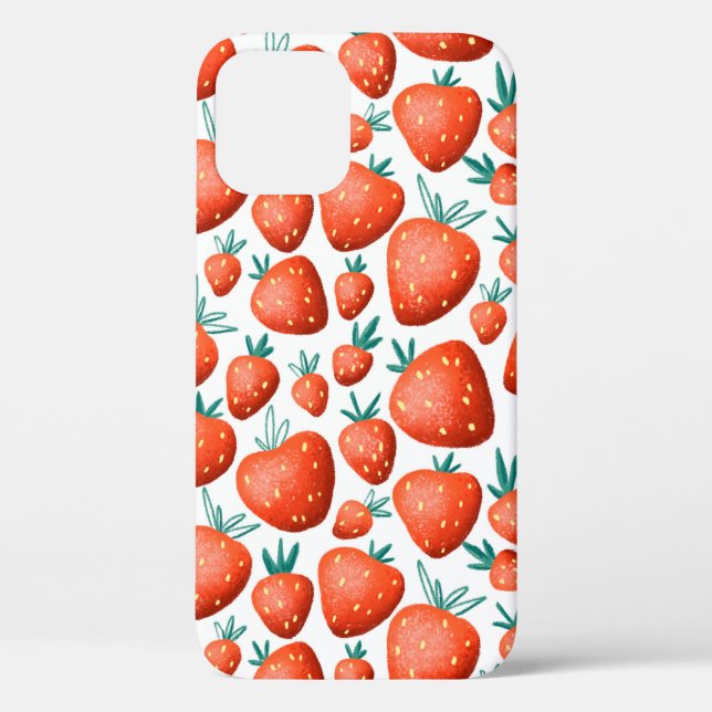 Rote Erdbeeren nahtloses Muster Case-Mate iPhone Hülle (Rückseite)