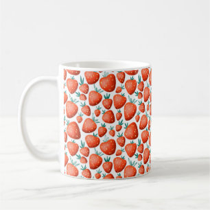 Rote Erdbeeren nahtloses Muster Kaffeetasse