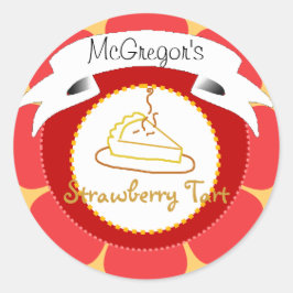 Rote Erdbeerkuchen Runder Aufkleber